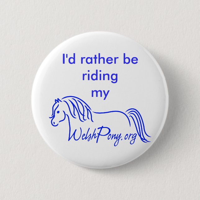 Macaron Rond 5 Cm Poney de gallois et société d'épi de l'Amérique (Devant)