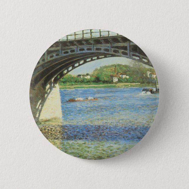 Macaron Rond 5 Cm Pont à Argenteuil par Gustave Caillebotte (Devant)
