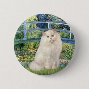 Macaron Rond 5 Cm Pont - Chat persan blanc
