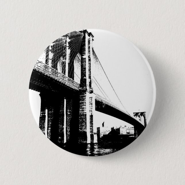 Macaron Rond 5 Cm Pont de Brooklyn (Devant)