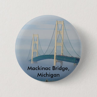 Macaron Rond 5 Cm Pont de Mackinac, Michigan