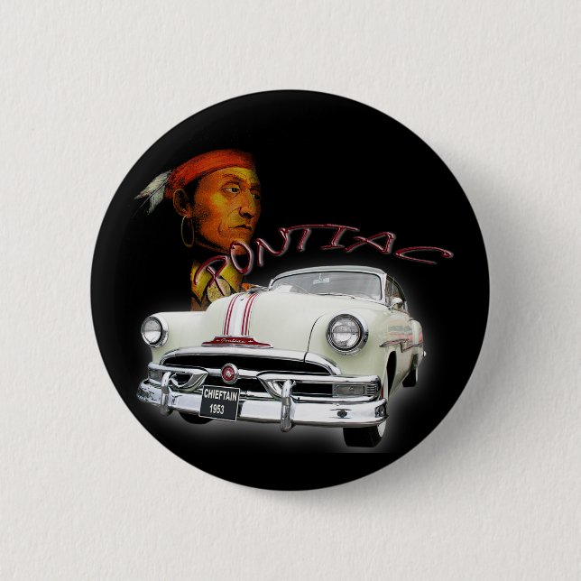 Macaron Rond 5 Cm Pontiac Chieftain 1953 (Devant)