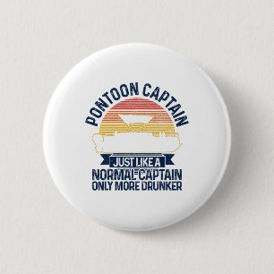Macaron Rond 5 Cm Pontoon Boat Funny Cadeau