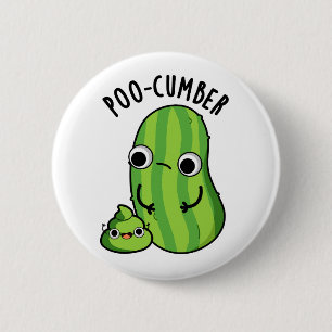 Macaron Rond 5 Cm Poo-concombre Funny Concombre Pun