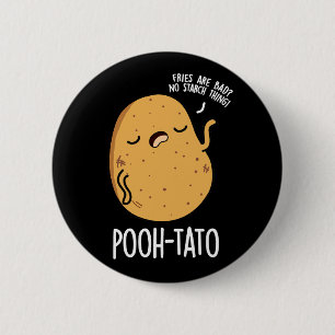 Macaron Rond 5 Cm Pooh tato drôle Pun de pomme de terre foncé BG