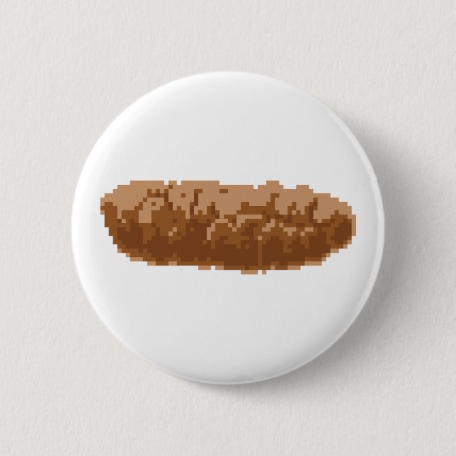 Macaron Rond 5 Cm Poop à 8 bits (Devant)