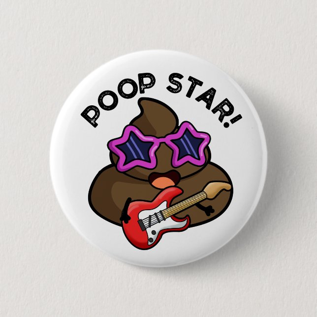 Macaron Rond 5 Cm Poop Star Funny Pop Star Pun (Devant)