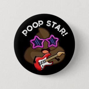 Macaron Rond 5 Cm Poop Star Funny Pop Star Pun Star Pun Dark BG