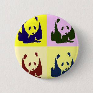 Macaron Rond 5 Cm Pop Art Baby Pandas