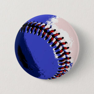Macaron Rond 5 Cm Pop Art Baseball
