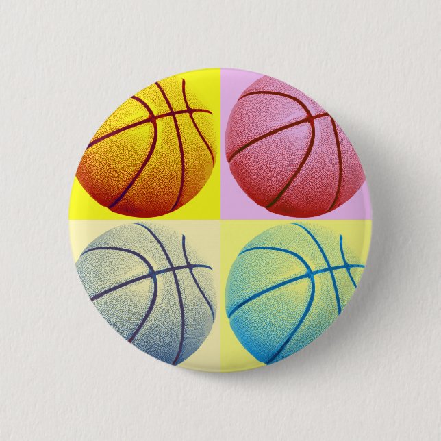 Macaron Rond 5 Cm Pop Art Basket (Devant)