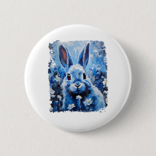 Macaron Rond 5 Cm Pop Art Bunny coloré Lapin bleu lapin