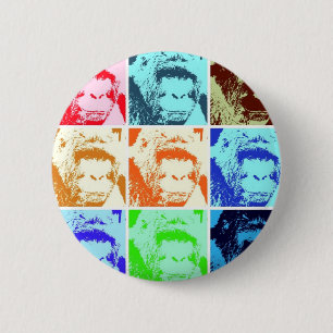 Macaron Rond 5 Cm Pop Art Gorilla