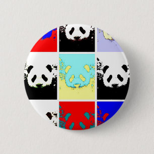Macaron Rond 5 Cm Pop Art Panda
