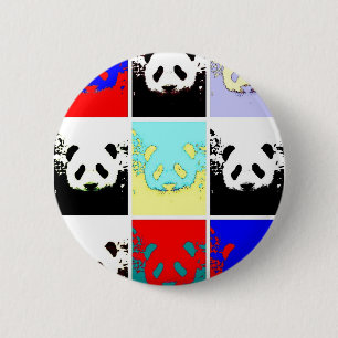 Macaron Rond 5 Cm Pop Art Panda