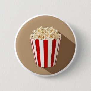 Macaron Rond 5 Cm Popcorn dans un bain à rayures rouge et blanc
