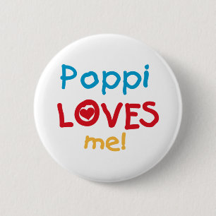 Macaron Rond 5 Cm Poppi aime mes t-shirts et cadeaux
