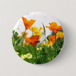 Macaron Rond 5 Cm Poppies de Californie