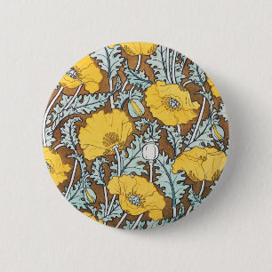 Macaron Rond 5 Cm Poppy art Illustration Flower Pattern