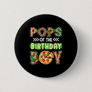 Macaron Rond 5 Cm Pops de l'anniversaire du garçon amateur de pizza 