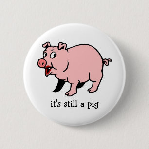 Macaron Rond 5 Cm Porc avec le rouge à lèvres - bouton