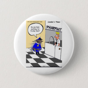 Macaron Rond 5 Cm Porcupine Police Drôle Cadeaux Tee - shirts et Obj