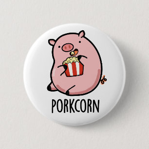 Macaron Rond 5 Cm Porkcorn Funny Popcorn Pun