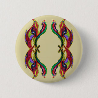 Macaron Rond 5 Cm Portail d'oiseaux abstraits modernes