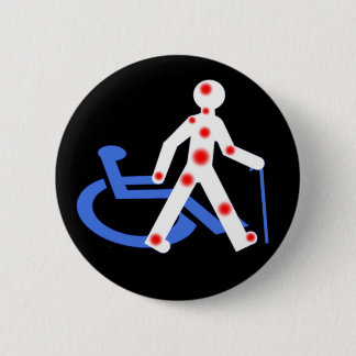 Macaron Rond 5 Cm Porte-clefs Handicap invisible / Visible 