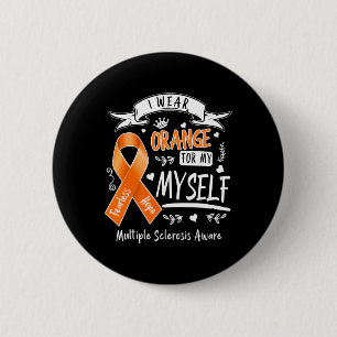 Macaron Rond 5 Cm Porte Orange Pour Moi-Même Mme Et Sclérose En Plai