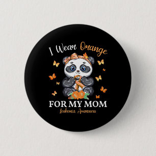 Macaron Rond 5 Cm Porter Orange pour ma mère Leucémie Panda de sensi