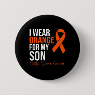 Macaron Rond 5 Cm Porter Orange Pour Mon Fils Ms Warrior Multiple Sc