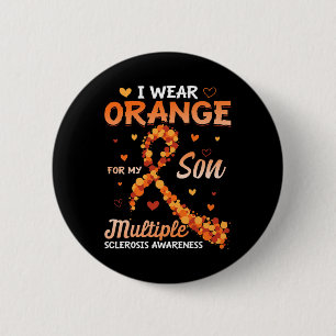 Macaron Rond 5 Cm Porter Orange Pour Mon Fils Sclérose En Plaques