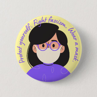 Macaron Rond 5 Cm Porter un masque violet