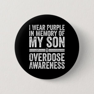 Macaron Rond 5 Cm Porter Violet Pour Mon Fils Drogue Surdose