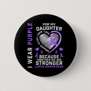 Macaron Rond 5 Cm Portez du violet pour le mois de sensibilisation a