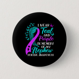 Macaron Rond 5 Cm Portez Le Purple Turquoise En Mémoire De Mon Suici