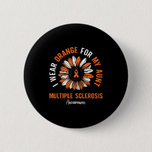 Macaron Rond 5 Cm Portez orange pour la sensibilisation à la scléros