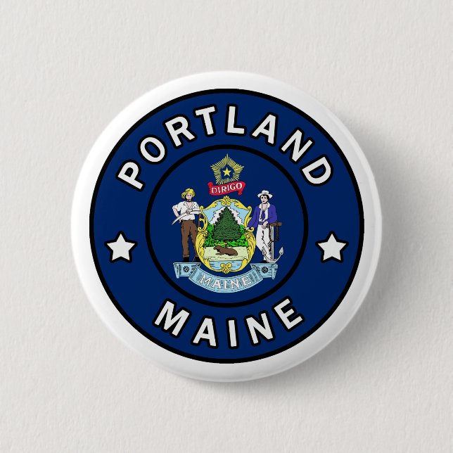 Macaron Rond 5 Cm Portland Maine (Devant)