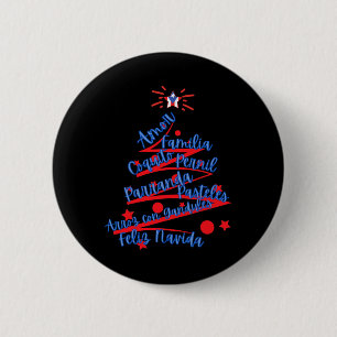 Macaron Rond 5 Cm Porto Rico Christmas Feliz Navidad
