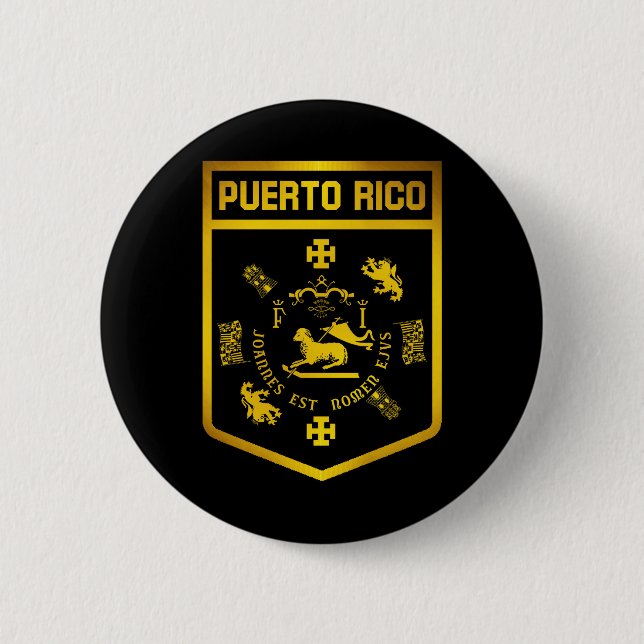 Macaron Rond 5 Cm Porto Rico Emblem (Devant)