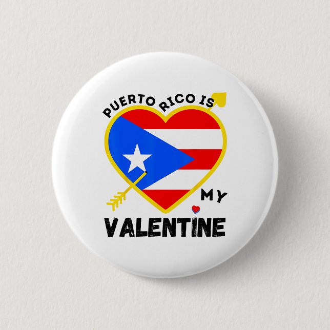 Macaron Rond 5 Cm Porto Rico est ma Saint Valentin Puerto (Devant)