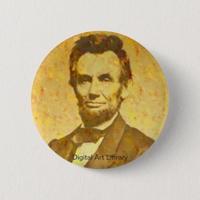 Macaron Rond 5 Cm Portrait 1864 de Lincoln (Devant)