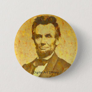Macaron Rond 5 Cm Portrait 1864 de Lincoln