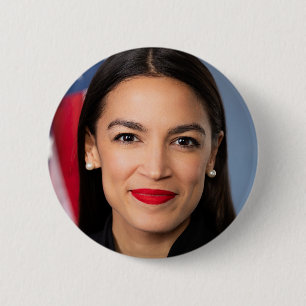 Macaron Rond 5 Cm Portrait d'Alexandria Ocasio Cortez