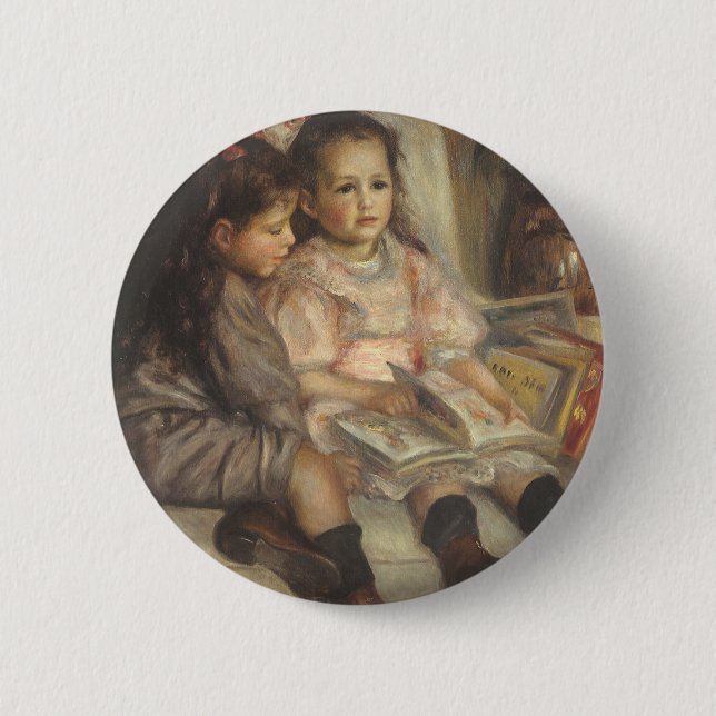 Macaron Rond 5 Cm Portrait de Caillebotte Enfants par Pierre Renoir (Devant)