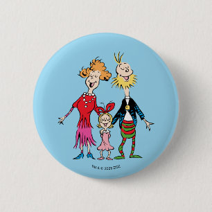 Macaron Rond 5 Cm Portrait de famille de Cindy Lou Who
