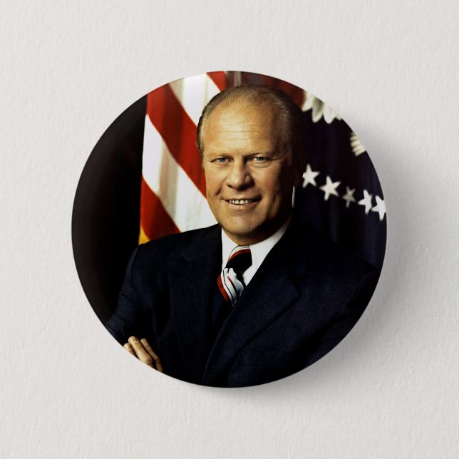 Macaron Rond 5 Cm Portrait de Gerald Ford (Devant)