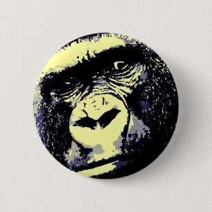 Macaron Rond 5 Cm Portrait de gorille