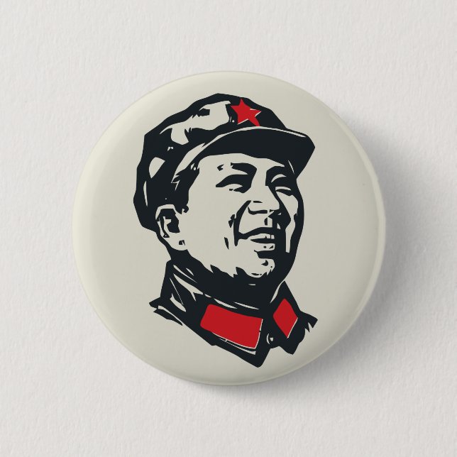 Macaron Rond 5 Cm Portrait de Mao de Président (Devant)